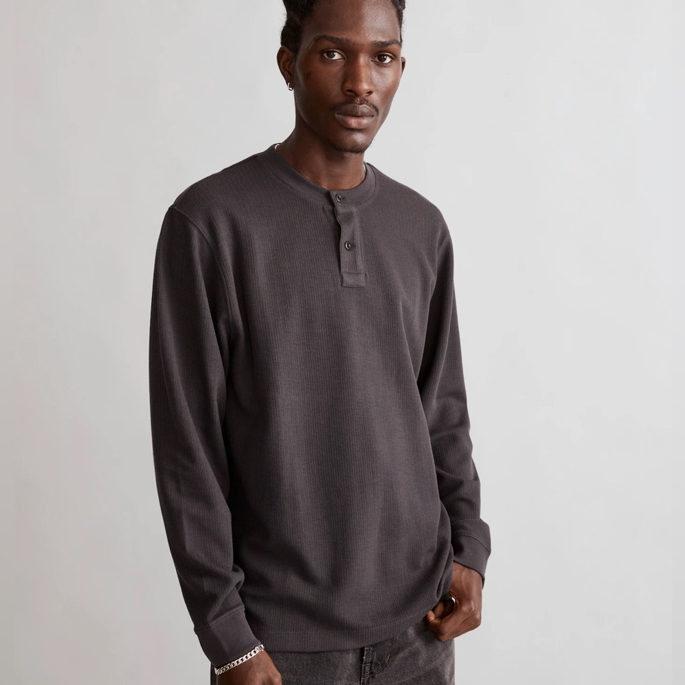 Madewell Textured Long-Sleeve Henley Tee